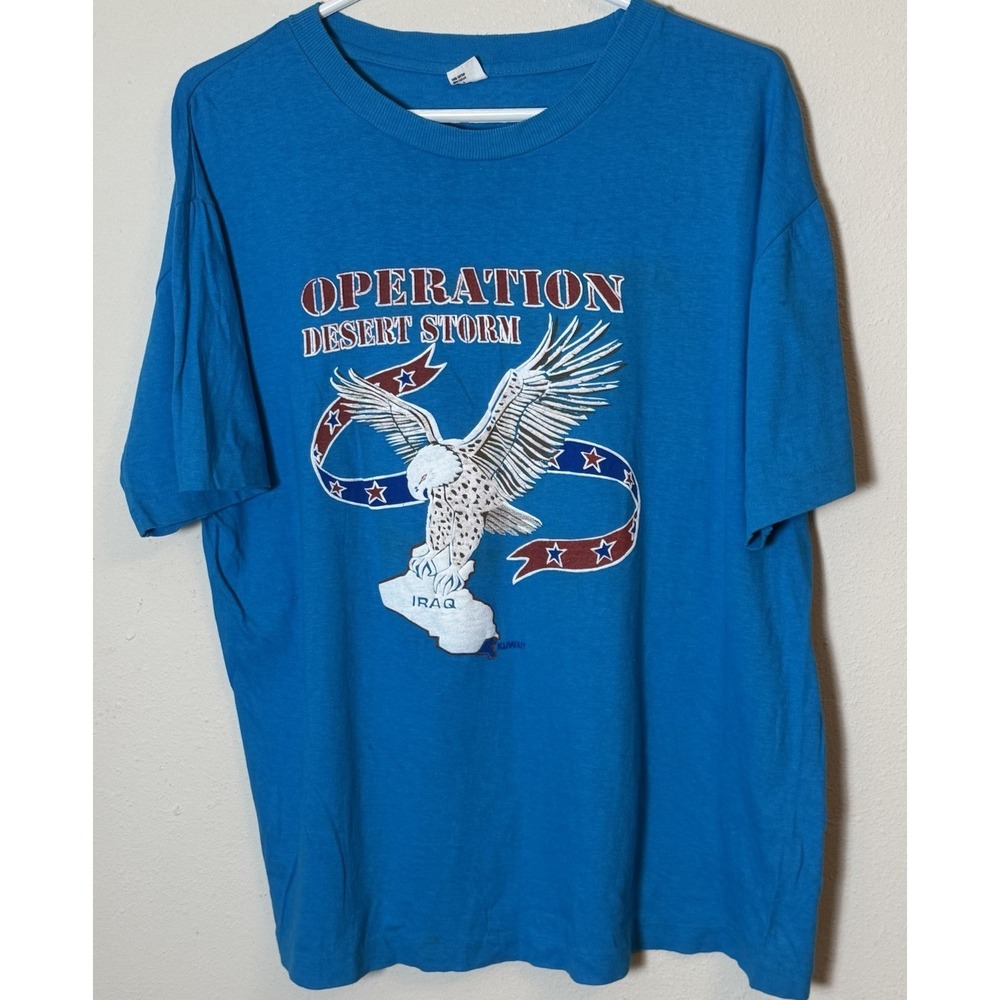 Vintage Operation Desert Storm Single Stitch T-Shirt Size L Eagle Graphic USA